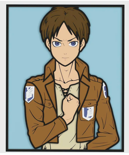 Eren Yeager - Attack on Titan - Multilayer Cut File Laser Cut Digital Download (SVG, AI, DXF, PDF, EPS, CDR)